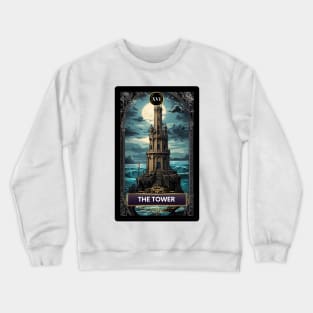 The Tower Card from The Mermaid Tarot Deck Crewneck Sweatshirt